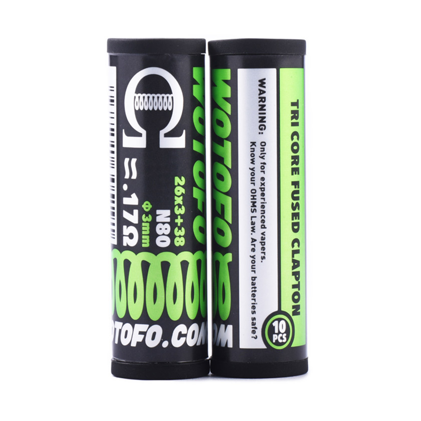 10pcs-Wotofo-Tri-Core-Fused-Clapton-Prebuilt-Coils-26G-3-38G-1 10pcs Wotofo Tri Core Fused Clapton Prebuilt Coils 26G*3+38G - Image 1