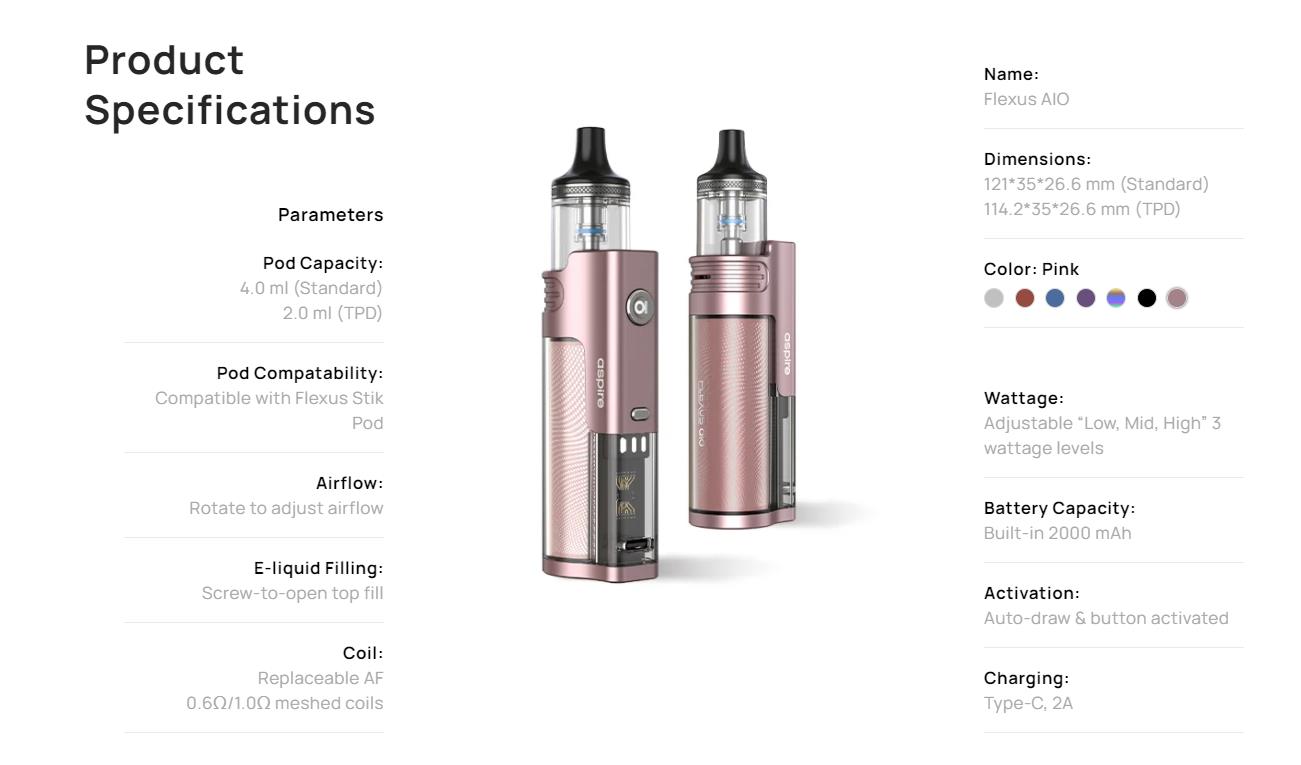 Aspire Flexus AIO Pod System Kit