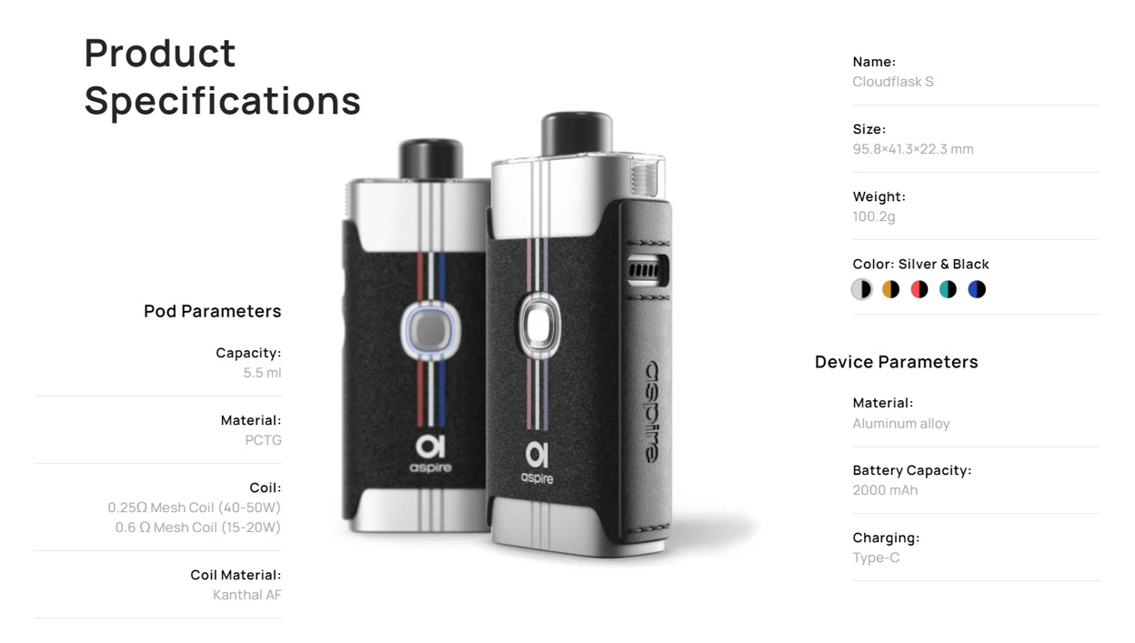 Aspire Cloudflask S Kit Kit