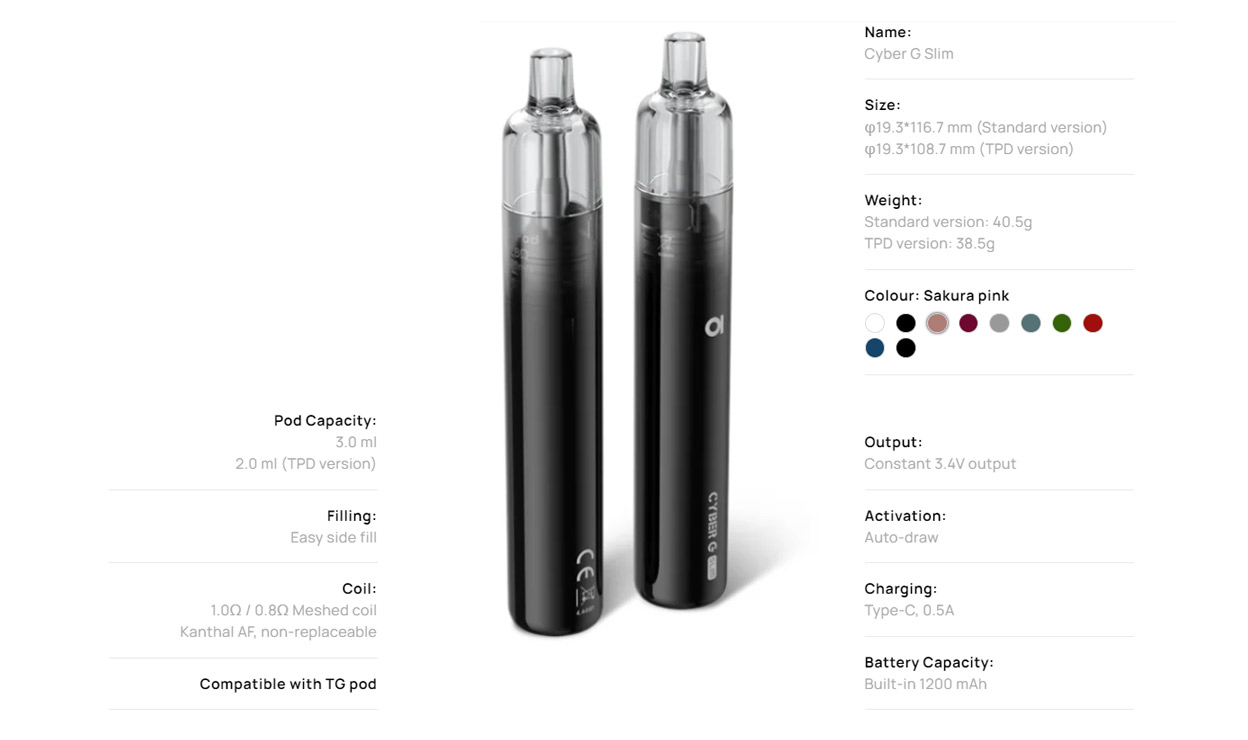 Aspire Cyber G Slim Kit