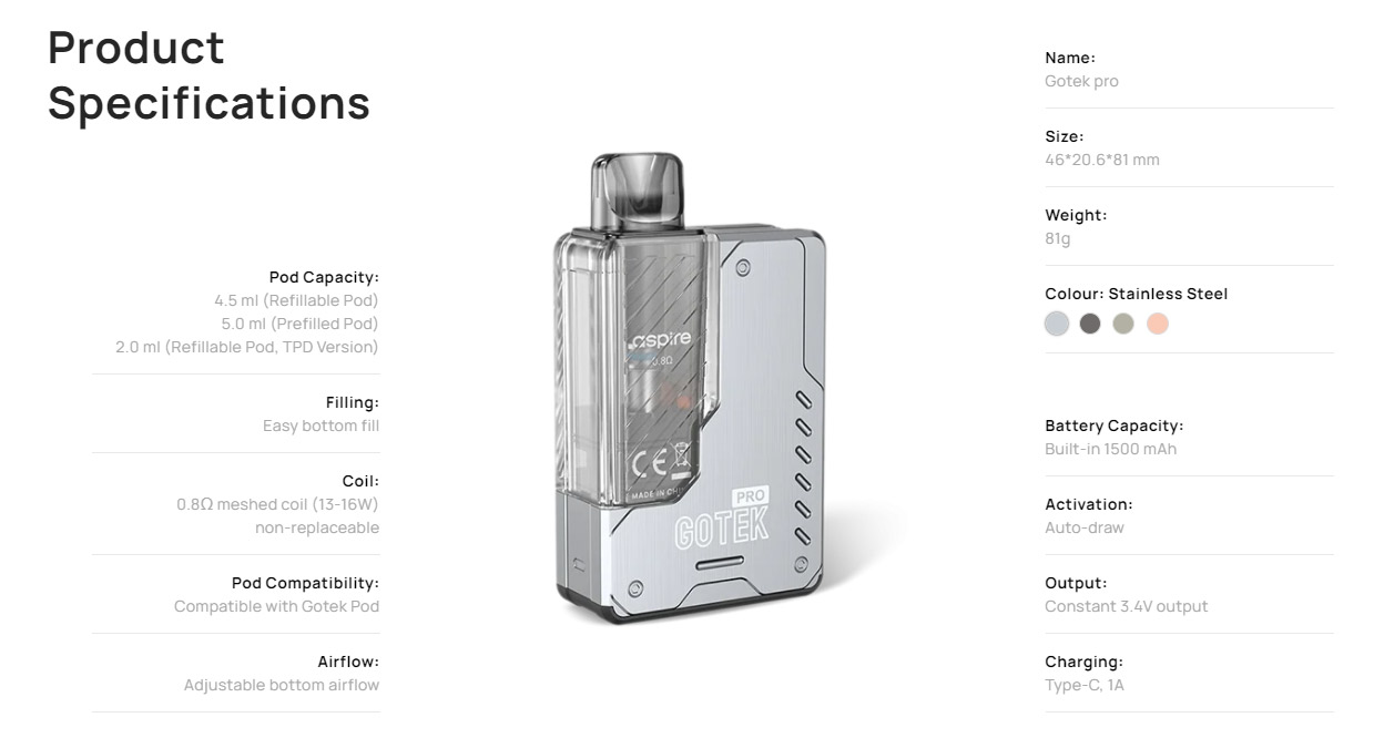 Aspire Gotek Pro Pod System Kit