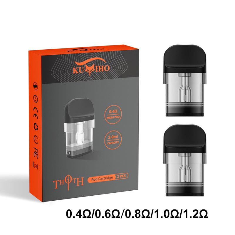 Kumiho-THOTH-Series-Top-Filling-Pod-Cartridge-For-THOTH-T--THOTH-T-PRO--THOTH-G--THOTH-G-Lite--THOTH-C--THO-5253606e Kumiho THOTH Series Top Filling Pod Cartridge For THOTH T, THOTH T PRO, THOTH G, THOTH G Lite, THOTH C, THOTH S, THOTH B,THOTH Q & Q Pro Pod 2ml / 2.5ml (2pcs/pack) - Image 1