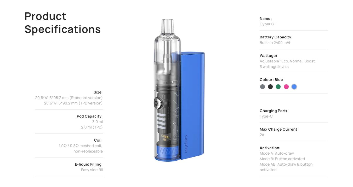 Aspire cyber gt kit