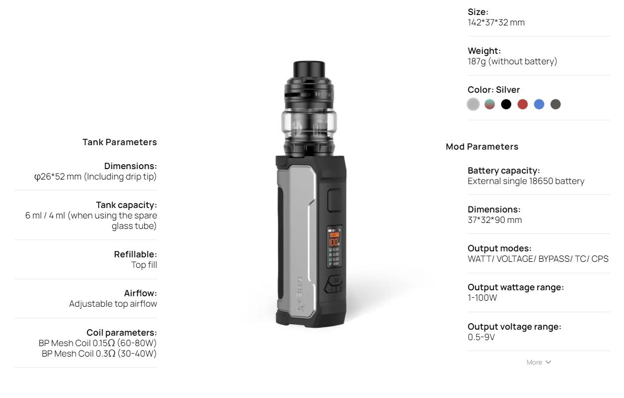 Aspire Rhea X 100W Mod Kit