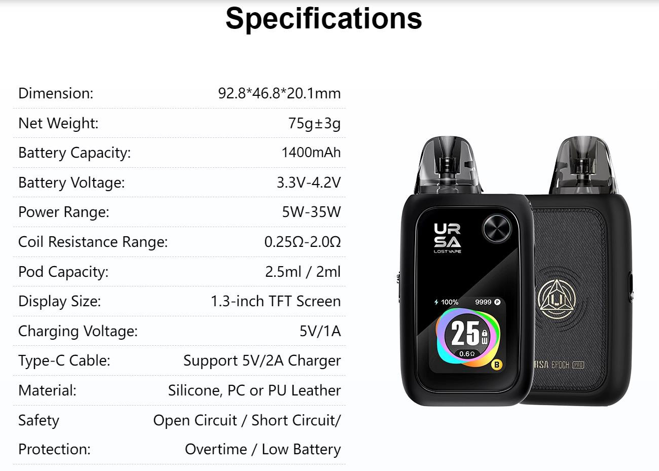 Lost Vape Ursa Epoch Pro