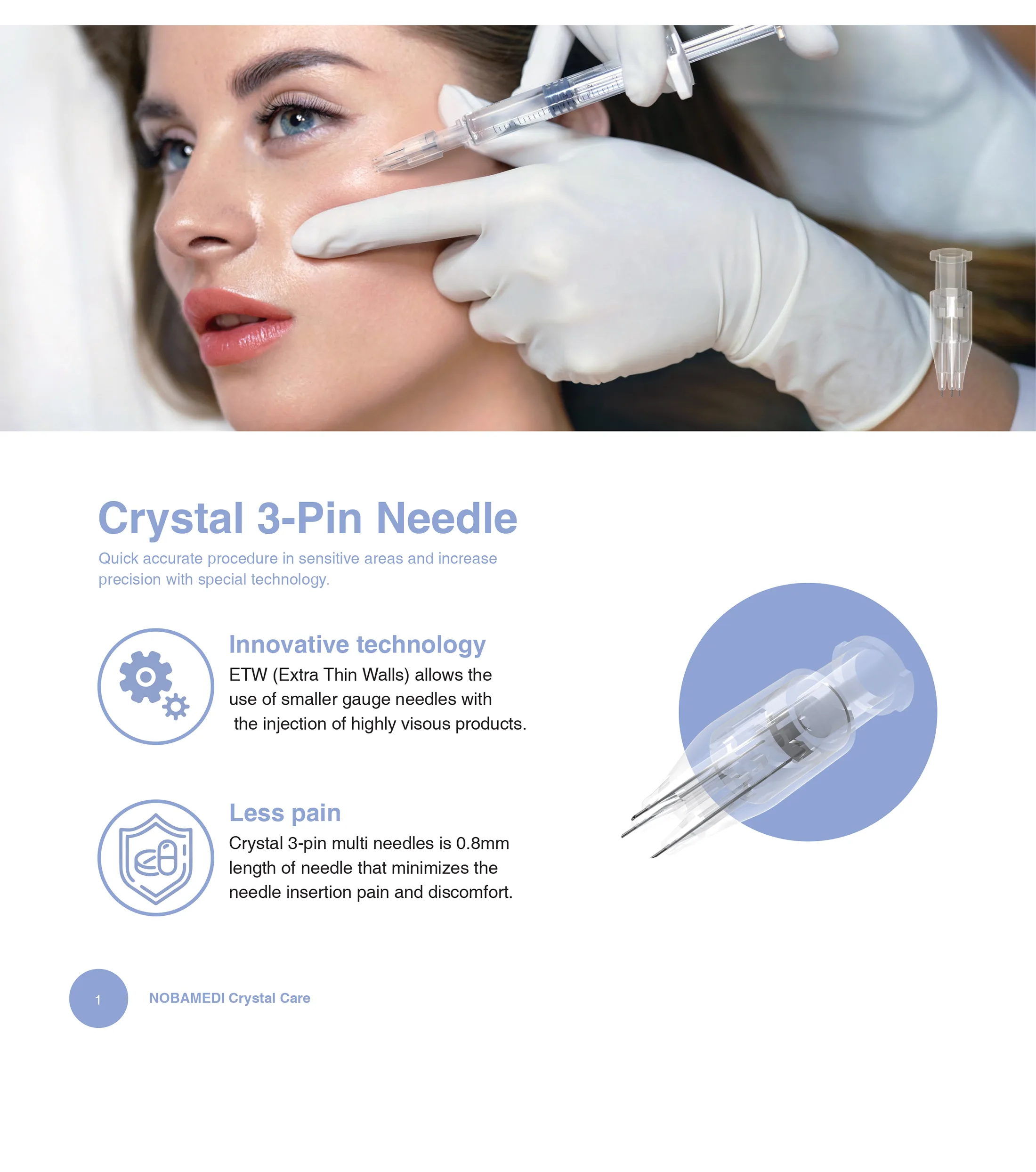 Crystal 3-Pins Multi Needle 3 Crystal 3 Pin Needle Nobamedi 1 1 03 176A1A1D - Botoderm