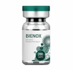 High capacity vacuum-dried sterile powder vial of Bienox 200U prior to normal saline reconstitution