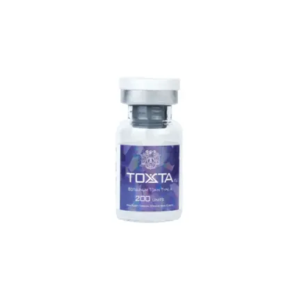 High capacity vacuum-dried sterile powder vial of Toxsta 200U prior to normal saline reconstitution