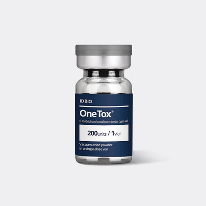 High capacity lyophilized sterile powder vial of Onetox 200U prior to normal saline reconstitution