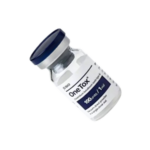 Lyophilized sterile powder vial of Onetox 100U prior to normal saline reconstitution