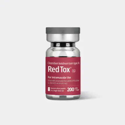 High capacity lyophilized sterile powder vial of Redtox 200U prior to normal saline reconstitution