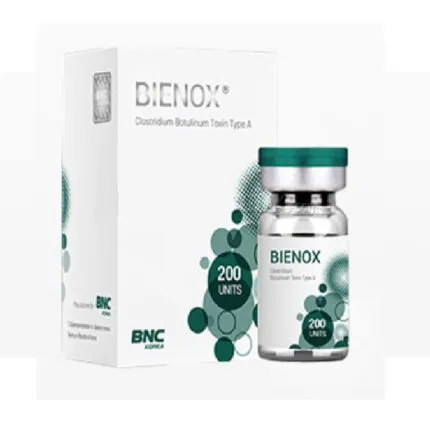 Authentic Bienox 200 Units high capacity packaging by BNC Korea showing premium Korean botulinum toxin type A