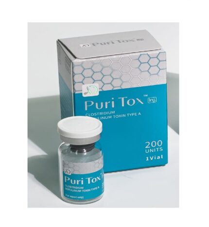 High capacity lyophilized sterile powder vial of PURITOX 200U prior to normal saline reconstitution